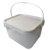 Balde 2.4 Litros Retangular Transparente - Kit 100 Peças - Nastripack Atacadista