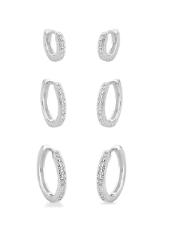 Trio de Argolas Cravejadas - comprar online