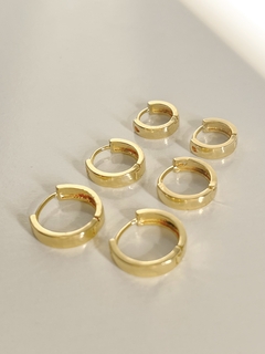 Trio argolas lisas - Banhadas a Ouro 18k - Nada Básica