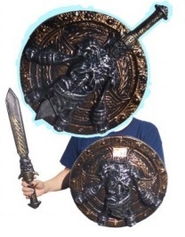 CONJUNTO DE ESCUDO COM ESPADA PLASTICO (72558)