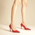 Scarpin Arezzo Couro Bico Fino - Carmesin Store
