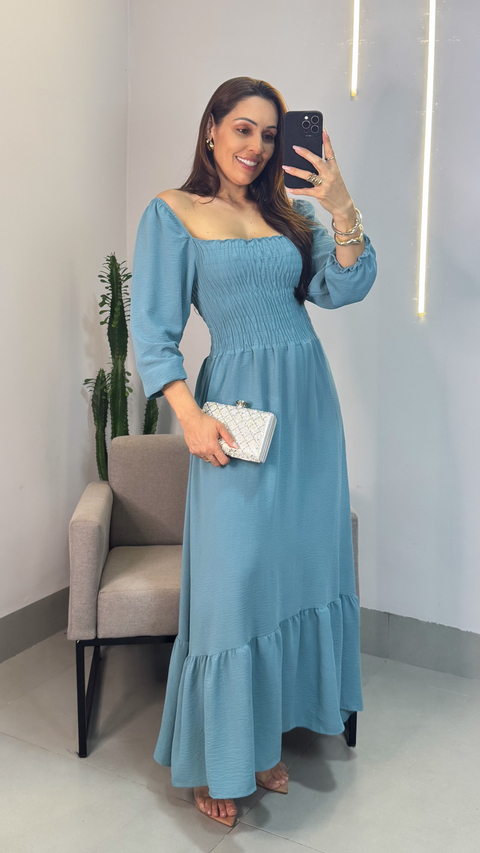 Vestido Ana manga longa