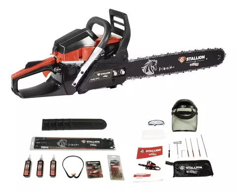 Motosierra De 20" Con Motor A Gasolina De 2 Tiempos 52CC 2.5 HP STALLION STM52PLUS