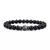 Pulsera De Ojo De Tigre Natural Y Rocas Volcánicas en internet