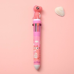 Caneta 10 cores - Dino - Rosa Store Papelaria