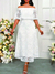 Vestido de noiva casamento decote quadrado longo manga longa rendado bordado Civil Cartório - comprar online