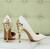 Sapato scarpin feminino salto noiva casamento Branco bordado