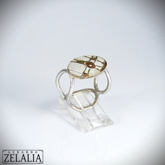 Anillo en plata 925 y mokume gane de plata, bronce y cobre - comprar online
