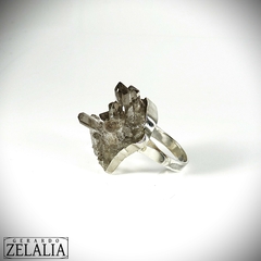 Anillo en plata 925 con cuarzo fumé - comprar online