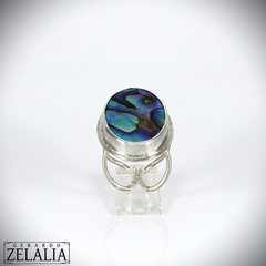 Anillo en plata 925 con lámina de haliotis - Gerardo Zelalia
