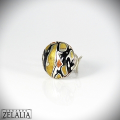 Anillo bombón redondo en plata 925 y mokume gane - Colección Bombón - comprar online