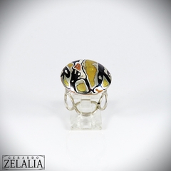 Anillo bombón redondo en plata 925 y mokume gane - Colección Bombón - Gerardo Zelalia