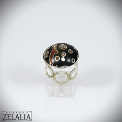 Imagen de Anillo bombón redondo en plata 925 y mokume gane - Colección Bombón