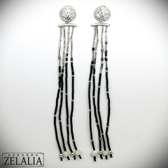Pendientes en plata 925 con canutillos de cristal y nácar - comprar online