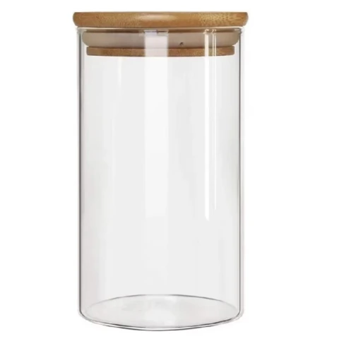 Pote Hermético de vidro c/ Tampa Bambu 250ml