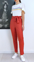 Calça cós de elástico laranja Júlia