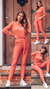 Calça cós de elástico laranja Júlia - comprar online