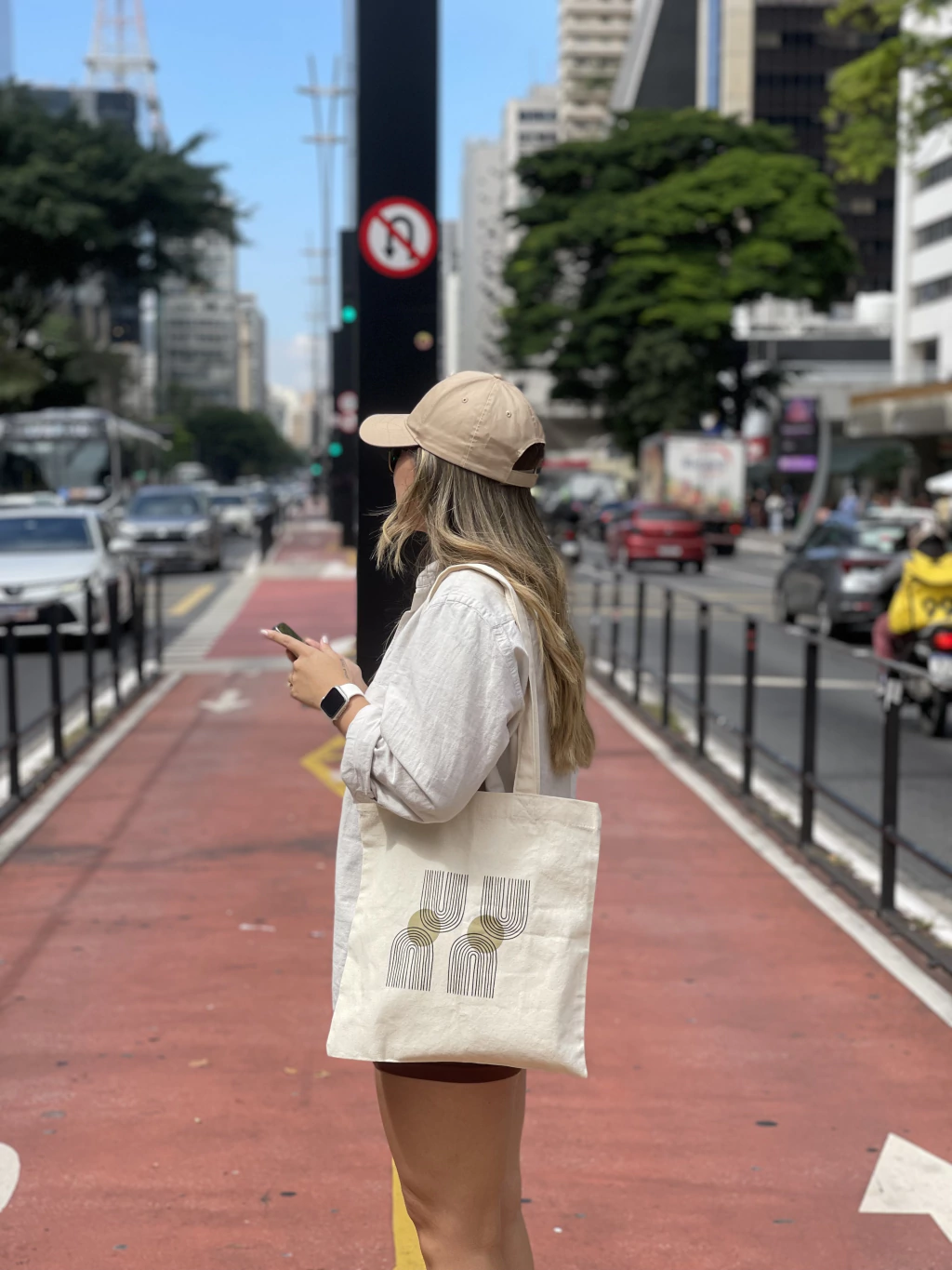 Sacola Ecobag em Lona de Algodão - Desenho Listras