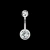 PIERCING TITANIO OMBLIGO DOBLE STRASS ROSCA INTERNA