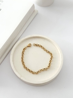 Pulsera cadena acero dorado