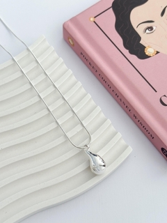 Collar GOTA acero BLANCO