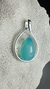 DIJE GOTA PREMIUM CON BAÑO DE PLATA ÁGATA AZUL CIELO - comprar online