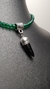 COLLAR AIMARÁ VERT CON DIJE CUERNO OBSIDIANA NEGRA - AIMARÁ - TIENDA DE COMPLEMENTOS
