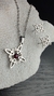 COLLAR Y AROS AQ PROTECCION NUDO DE BRUJA CON PIEDRA NATURAL GRANATE