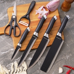 Kit de 6 Cuchillos de Cocina Profesionales Antiadherentes de Acero Inoxidable - GANGANUBE