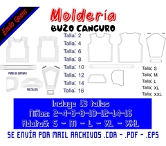 Molderia digital imprimible buzo canguro niños adultos en internet