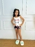Baby Doll Alça Infantil - Gato De Laço Com Bolinha