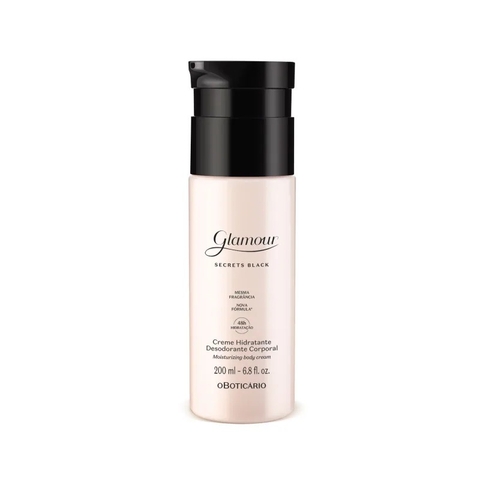 Creme Hidratante Desodorante Corporal Glamour Secrets Black 200ml