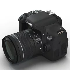 Imagem do Câmera Fotográfica Canon EOS Rebel T6i + Lente EF-S 18-55mm