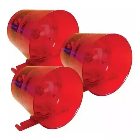 3 Sirene Audiovisual Vermelha 12/24 Vdc Ipec