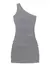 Imagem do Vestido fino plissado de um ombro feminino, saia sexy para cobrir bumbum, verão