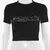 Mulheres com decote em O manga curta Top Curto, Strass Estético, Sexy, Punk, Vi - comprar online
