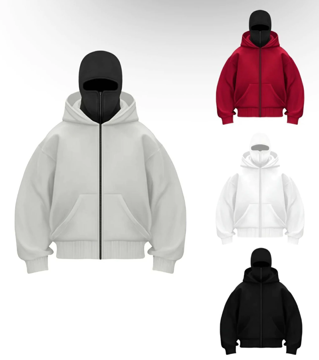 Campera Balaclava Blanco/Negro