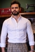 Camisa Social Algodão com Elastano Lisa - Branca 01