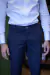 Calça Alfaiataria Sarja com Elastano Slim - Azul Marinho