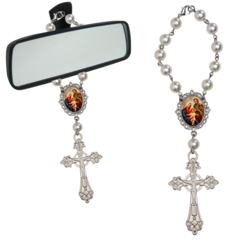 Dezena Terço Carro Retrovisor Sagrada Familia Medalha