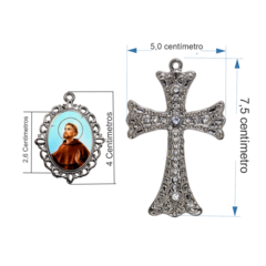 Terço Noiva Prata São Francisco Casamento Relicario em Perolas 12mm Homenagem na internet