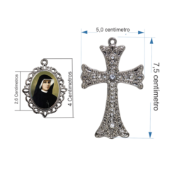 Terço Noiva Prata Santa Faustina Casamento Relicario em Perolas 12mm Homenagem na internet