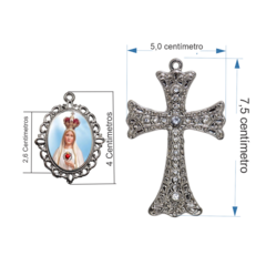 Terço Noiva Prata Nossa Senhora de Fatima Casamento Relicario em Perolas 12mm Homenagem na internet