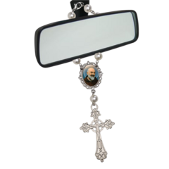 Dezena Terço Carro Retrovisor Padre Pio Medalha Adorno - loja online