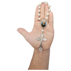 Dezena Terço Carro Retrovisor Padre Pio Medalha Adorno