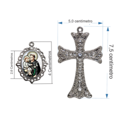 Terço Noiva Prata Santo Antonio Casamento Relicario em Perolas 12mm Homenagem na internet