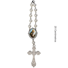 Dezena Terço Carro Retrovisor Santo Antonio Medalha - comprar online