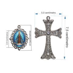 Terço Noiva Prata Nossa Senhorada Aparecida Casamento Relicario em Perolas 12mm Homenagem na internet