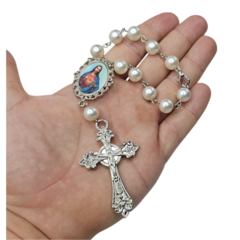 Dezena Terço Carro Retrovisor Coração Sagrado de Jesus