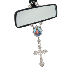 Imagem do Dezena Terço Carro Retrovisor Coração Sagrado de Jesus